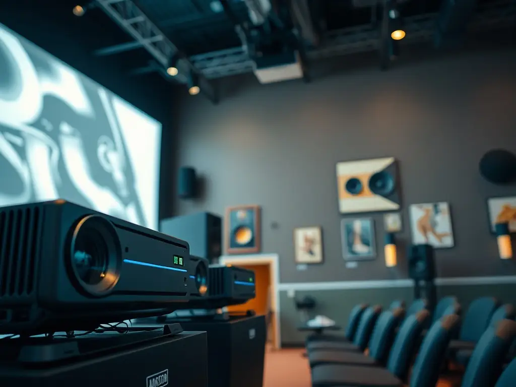 A visually appealing image of an audiovisual installation at a BOUTURE-LIVE event, highlighting the use of technology to enhance the artistic experience.